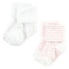Hudson Baby Infant Girl Cozy Chenille Newborn and Terry Socks, Pink Heart - 4 of 4