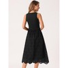 INSPIRE CHIC Women's Summer Sleeveless A Line Midi Cotton Crewneck Casual Tank Dress - 4 of 4