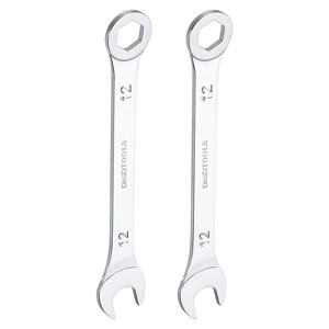 Unique Bargains CR-V 6-Point Ended Box 15 Degree Offset Open End Metric Thin Combination Wrench 2 Pcs - 1 of 4