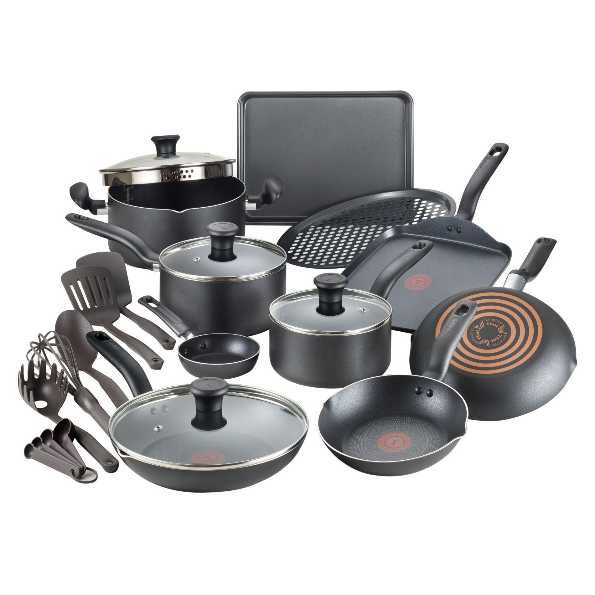 T-fal 20pc  Simply Cook Nonstick Cookware Set Black