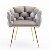 NicBex Modern Accent Chair, Velvet Living Room Chairs with Arm and Metal Legs, Lounge Chair Reading Chair for Living Room, Office - 2 of 4