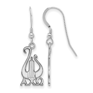 Black Bow Jewelry Sterling Silver Alpha Chi Omega Greek Life Dangle Earrings - 1 of 3