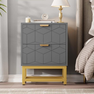 2 Drawer Dresser, Small Dresser＆Chest of Drawers, Modern Nightstand for Bedroom