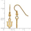 Black Bow Jewelry 14k Yellow Gold Plated Sterling Silver Indiana Hoosiers NCAA Dangle Earrings - 2 of 3
