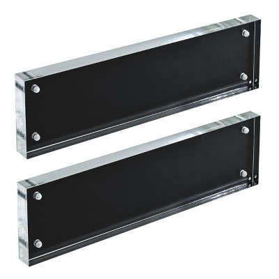 White Polished Acrylic Rectangular Tabletop Magnetic Frames