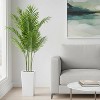 4.8FT Artificial Palm Tree, Tall Faux Plants Indoor Tropical Areca with White Planter and Lifelike Leaves, Fake Potted Trees for Home Office - 3 of 4