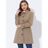 INSPIRE CHIC Women's Peter Pan Collar Single Breasted Winter Long Overcoat - 2 of 4