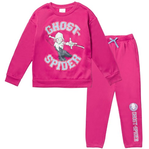 Marvel Spider gwen Girls Fleece Sweatshirt And Pants Set Little