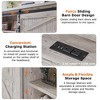 SinCiDo Farmhouse Full Size Bed Frame w/Storage Bookcase Headboard & Charging Station, Wood Platform Bed w/Wood Slat Support - 3 of 4