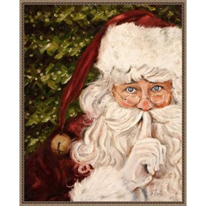 Amanti Art 23"x28" Secret Santa by Patricia Pinto Framed Canvas Wall Art Print - 1 of 4