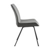 Contemporary Dining Chair in Gray Powder Coated Finish and Pewter Fabric - Set of 2 - 4 of 4