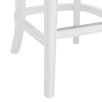 Miranda White Wood Swivel Bar Height Bar Stools - Set of 2