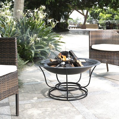 Buckner Black Steel Free-Standing Outdoor Fire Pit
