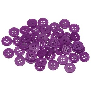 Unique Bargains Resin DIY Craft Flat 4-Hole Sewing Buttons 100 Pcs - 1 of 4