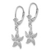 Black Bow Jewelry 12mm Textured Starfish Lever Back Earrings in 14k White Gold - 2 of 4