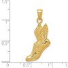 Black Bow Jewelry 14k Yellow Gold Winged Running Shoe Pendant, 17 x 30mm - 4 of 4