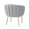 UNISOAR Modern Velvet Upholstered Feather Side Chair with Brushed Gold Leg - 4 of 4