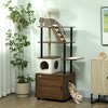 PawHut 68.5" Cat Tree with Litter Box Enclosure, 2 in 1 Cat Tower Hidden Litter Box Furniture with Scratching Posts, Condo, Bed, Cushions, Brown - 3 of 4