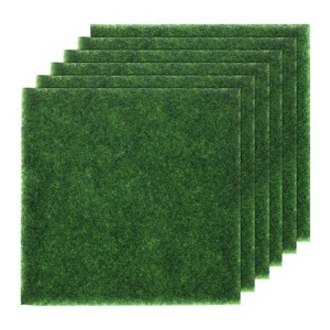 Unique Bargains Indoor Outdoor Artificial Realistic Fake Grass Mat Rug 6"x6" - 1 of 4