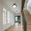 Modern Semi Flush Mount Ceiling Light, Matte Black Honeycomb Metal Shade, Frosted Glass Globe for Entryway Bedroom - 4 of 4