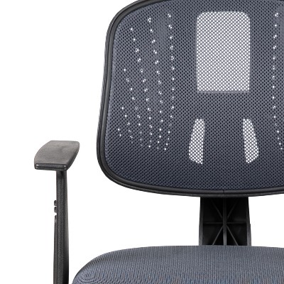 Contemporary Mid-Back Mesh Swivel Task Chair with Pivot Back in Gray
