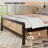 Rattan  Bed Frame with Natural Cane Headboard, Boho Platform Bed Frame, No Box Spring Needed - 4 of 4