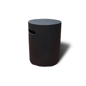 Elementi 20" Propane Tank Cover Concrete Hideaway Table for 20 lb Tank – Black - 1 of 4