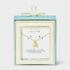14K Gold Dipped Cubic Zirconia Duo Cross Necklace - Gold - 3 of 4