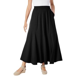 Woman Within Plus Size Wide Elastic Waist Skirt - 1 of 4