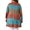Agnes Orinda Women's Plus Size Casual Tie Dye Long Sleeve Crew Neck High Low Hem Tunic T-shirt - 4 of 4