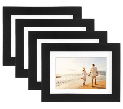 Americanflat 5x7 Picture Frame with Mat for 4x6, MDF wood and