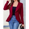 Womens Blazer Long Sleeve Ruffle Hem Casual Office Business Cardigan Suit Jackets - 4 of 4