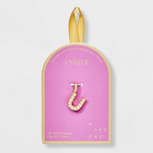 14K Gold Dipped Pearl Letter Charm - A New Day™ Gold - 1 of 2