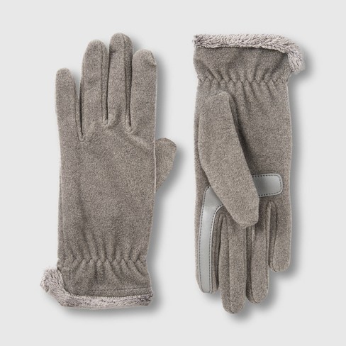 Isotoner Adult Recycled Fleece Gloves - Heathered Gray : Target