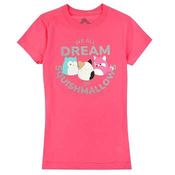 Squishmallows We All Dream of Squishmallows Youth Girl Pink T-shirt