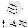 Hooseng 3 Drawers Nightstand with Wood Legs,Modern White Drawers Dresser Bedside Nightstand for Bedroom,Living Room - 4 of 4