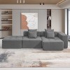 Whisen Minimalist L-shaped Modular Sectional Sofa, Convertible Corduroy Foam-Filled Floor Couch Set - 2 of 4