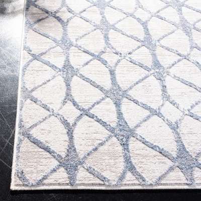 Elysian Geometric Grey/Blue Hand-Knotted Round Area Rug