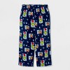 Toddler Grinch Print Fleece Holiday Matching Family Pajama Sets - Navy Blue - 4 of 4