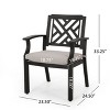 NicBex Outdoor Dining Chairs Set of 2 Modern Aluminum Patio Side Chairs with Cushion Seats & Armrest,Black - 3 of 4