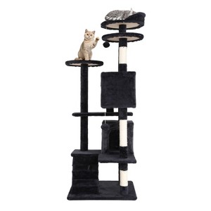 BestMassage Cat Tree 54/70 Inch Cat Tower with Sisal Scratching Post - 1 of 4