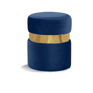 Meridian Furniture,Hailey Velvet Ottoman/Stool - 1 of 4