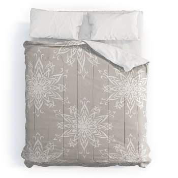 King Lisa Argyropoulos La Boho Snow Polyester Comforter + Pillow Shams Beige - Deny Designs