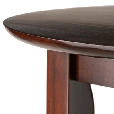 Fiona Round Walnut Wood Counter Height Pub Table