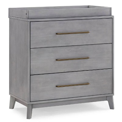 Delta Children Spencer 3 Drawer Dresser with Changing Topper - Steel Gray