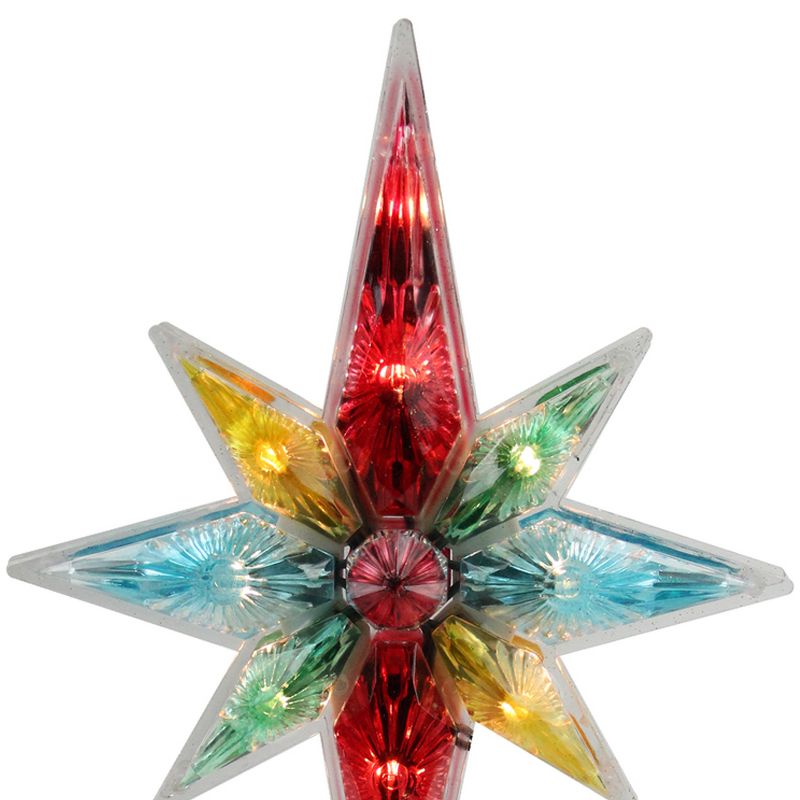 Northlight 10.75" Multi Colored Faceted Star of Bethlehem Christmas Tree Topper- Clear Lights, 3 of 5