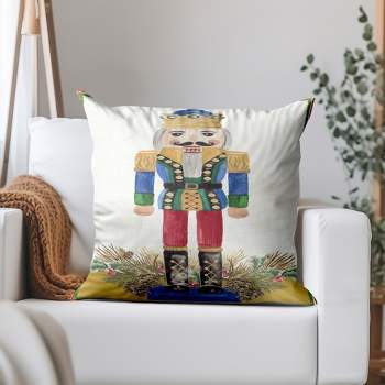 Wintery Nutcracker by Pi Holiday Collection -  14" x 14" Throw Pillow - Americanflat