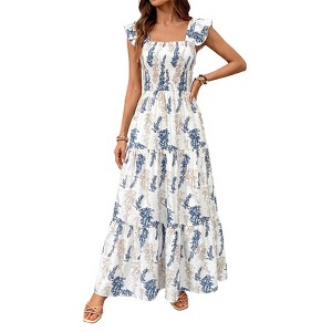 white dress black lace trim Crepe and lace maxi dress RS24S092X010_34 – RASARIO