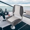 2 Pack Boat Seats Low Back,Stainless Steel Screws Included,With Thickened Sponge Padding and Hinge for Sightseeing Boat,Speedboat, Canoe - 2 of 4