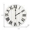 HomeRoots 21" White And Black Rustic Wood Silent Analog Round Wall Clock - 3 of 3